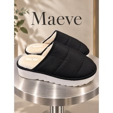 Maeve Anthropologie Puffy Platform Slippers Black Size M 7/8