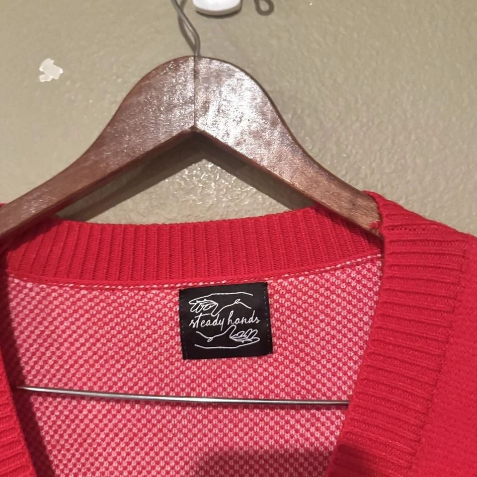 Cárdigan Steady Hands Estampado Floral Gran Tamaño Mezcla Viscosa Talla XXXL Rosa Rojo Foto 3 de 4