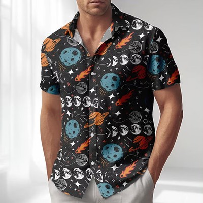 Mystic Galaxy Planet Hawaiian Shirt Space Mens Womens Aloha Beach