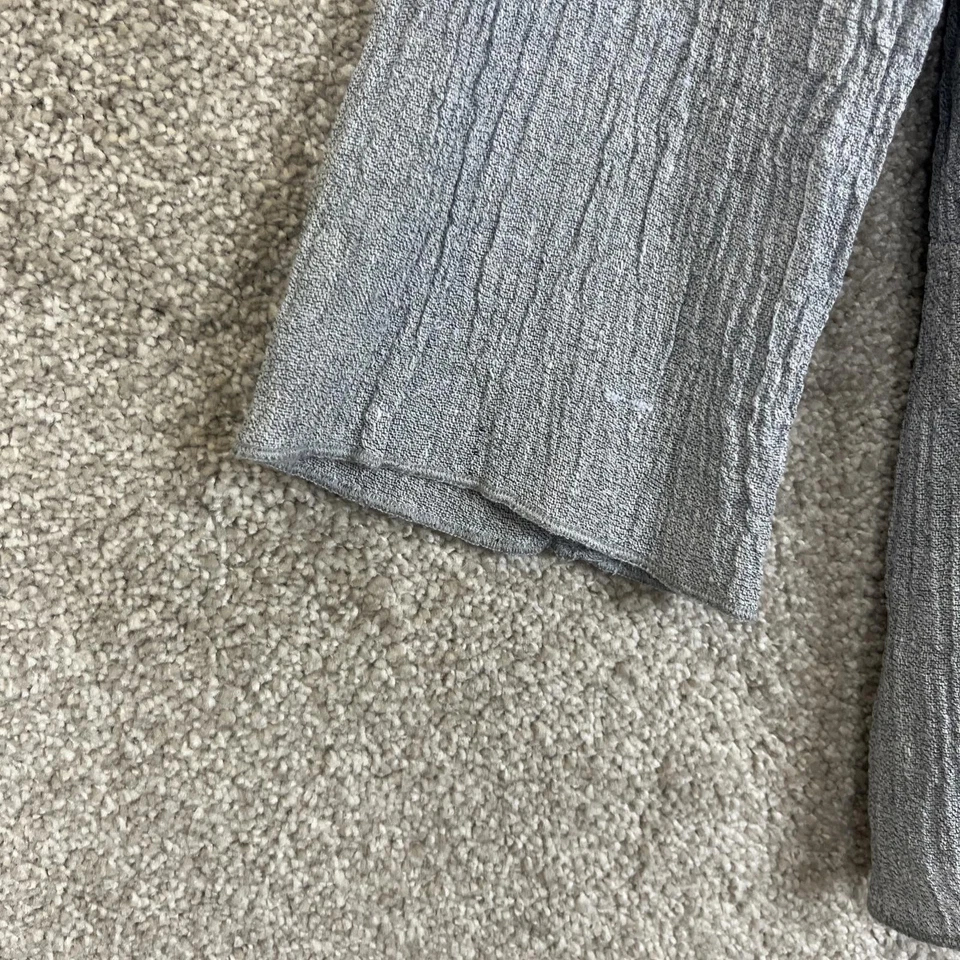 Camisa Habitat para mujer XS gris mezcla de lino cuello abotonado manga 3/4 - 3773 Foto 2 de 4