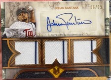 TOPPS museum Johan Santana autograph card jersey