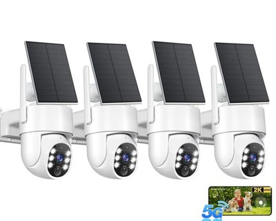 2K Security Camera System, 5GHz&2.4GHz WiFi Solar Wireless Cameras for Home S...