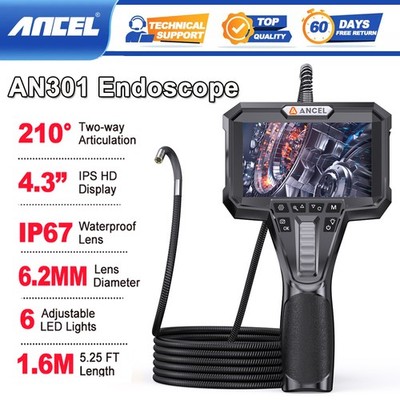 ANCEL AN301 1080P HD Borescope Camera 6 2mm Two-way 210 Degree Inspection Tool