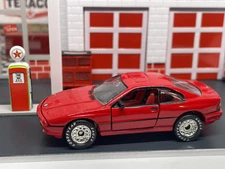 1990-1999 BMW 850i Red 2 Door Coupe Opening Doors 1/64 Limited Edition