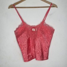 Vintage Victoria's Secret Gold Label Pink Lace Tank Top Women's Small S