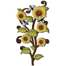 Wooden Sunflower Wall Decor Hanging Sunflower Outdoor Decor Rustic Flower Wal...