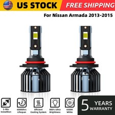 For Nissan Armada 2013-2015 9006/HB4 LED Headlight Bulbs Kit High/Low Beam 6000K