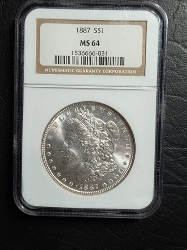 Beautiful 1887 Morgan Silver Dollar NGC Graded MS 64