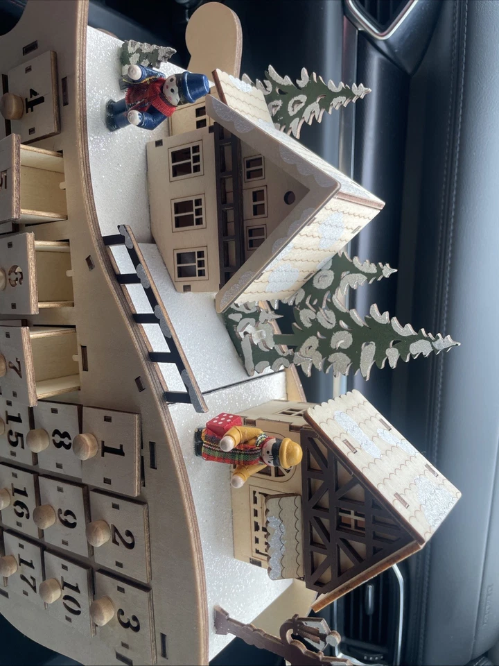 Wooden Advent Calendar With 24 Drawers And Lights - Image 3 of 4