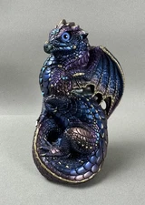 VTG Windstone Blue Young Dragon Pena 6” Figure 1988 Retired North Hollywood FLAW