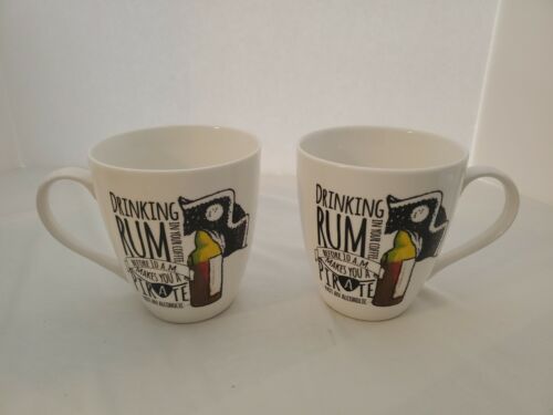 Pfaltzgraff Drinking Rum Makes You A Pirate, Not An Alcoholic 2 Coffee Mugs