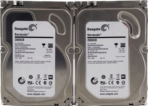 2x Seagate Barracuda 2TB Hard Drive 7.2K 3.5" ST2000DM001 1CH164-515 = 4TB Total - Picture 2 of 4