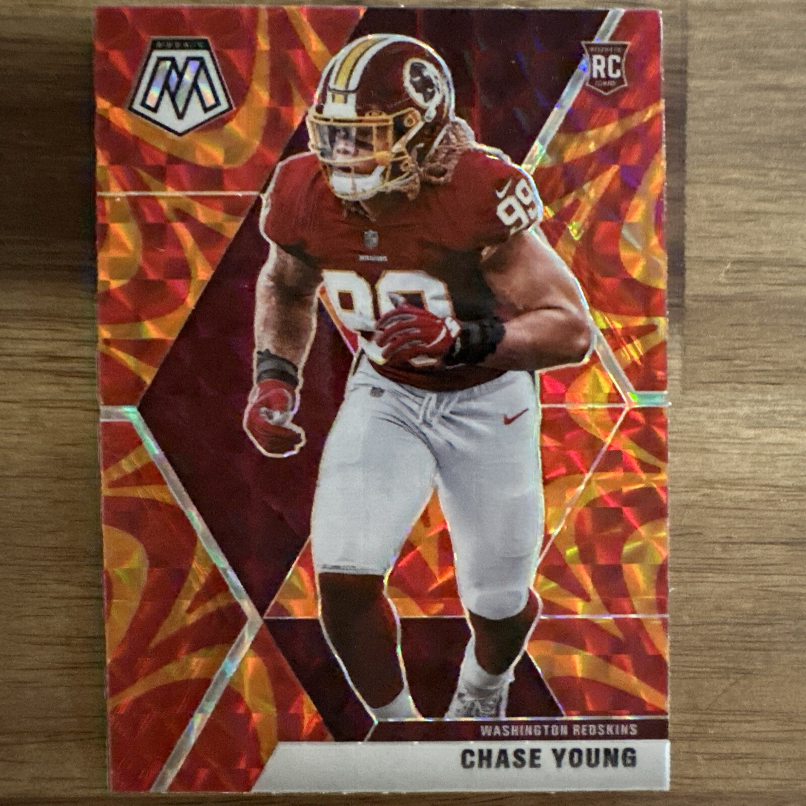 CHASE YOUNG 2020 Mosaic Orange Reactive Prizm #202 Rookie Card RC