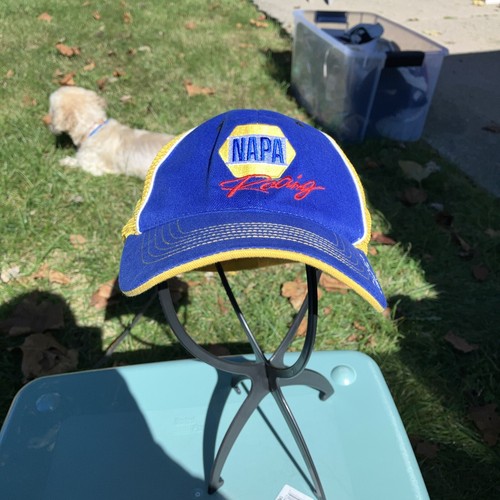 Nascar Hat Cap Adjustable Blue Yellow Michael Waltrip 55 Car Racing