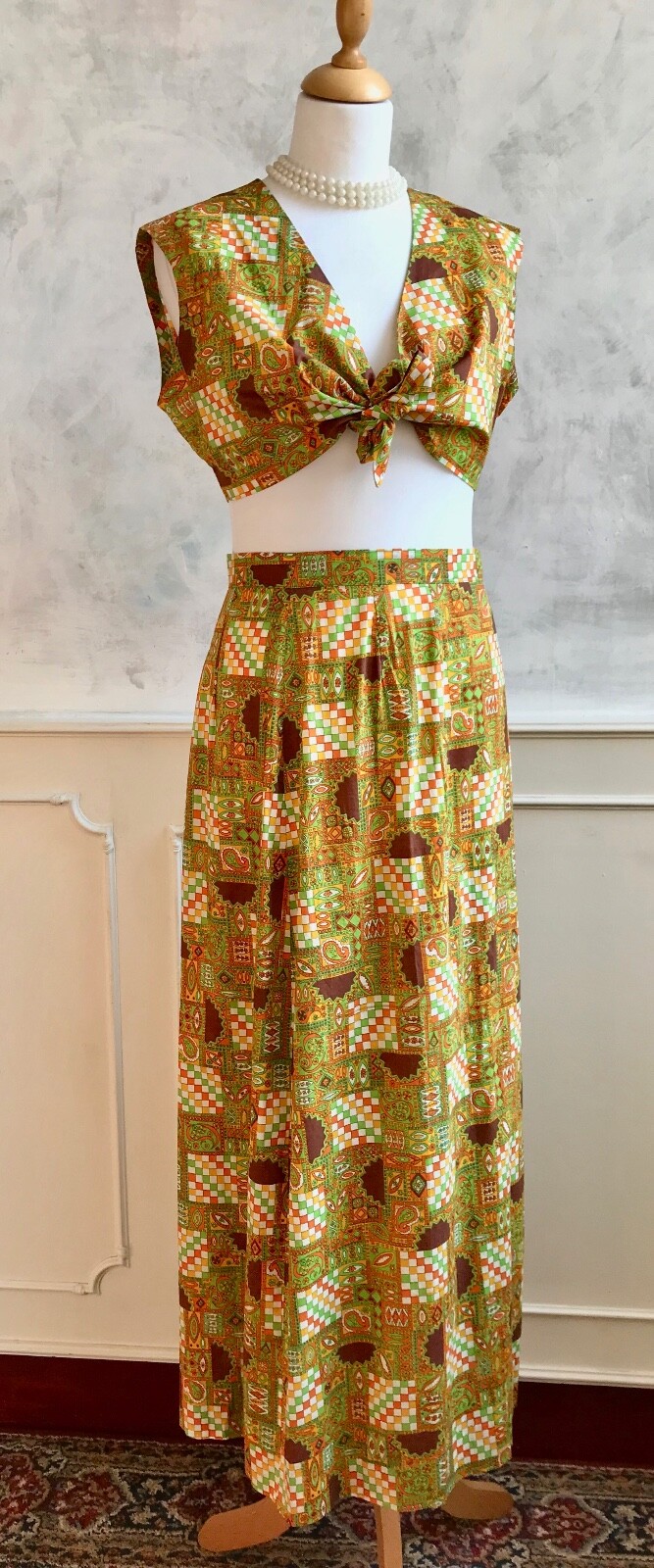 Vintage 1960's Patchwork Geometric Psychedelic 2 … - image 8