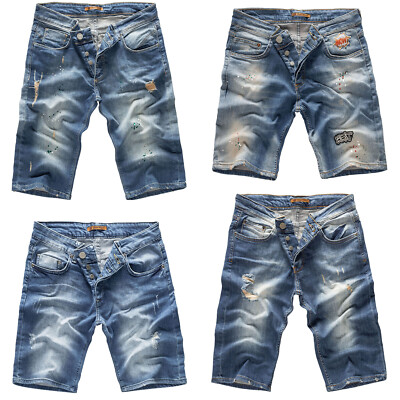 Herren Jeans Shorts Bermuda Hose Denim Sommer Short Blau H-117 W29-W36 NEU
