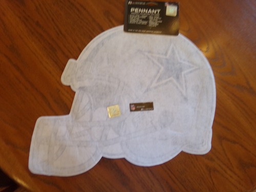 DALLAS COWBOYS Die Cut Silver Felt Helmet Pennant Sign NWT Size 16" x 13" $20 - Picture 5 of 7