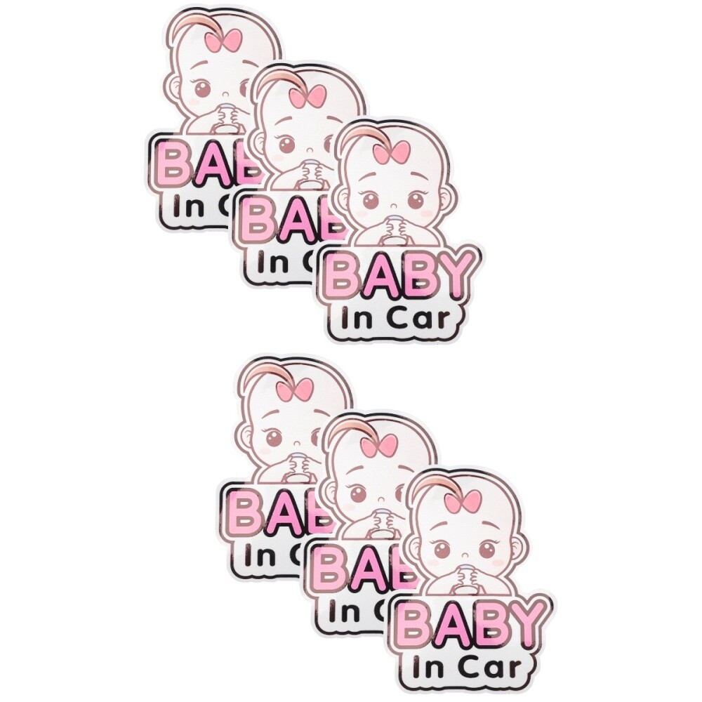 6 Pcs Baby Warning Car Stickers Decals for Cars Sign Automotive