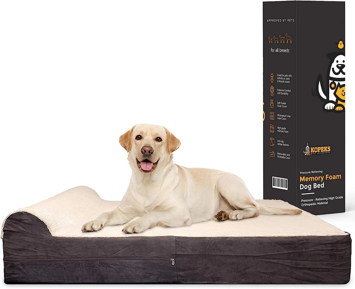 Jumbo Orthopedic Dog Bed 7 Inch Thick Memory Foam Pet Bed with