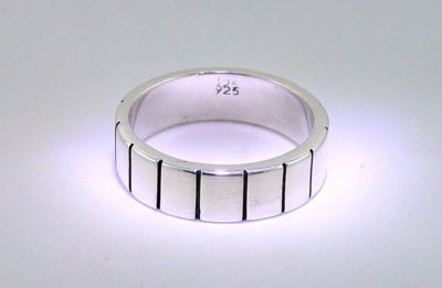 Sterling vertikale Linie abstraktes Band massiv ECHTES Sterlingsilber Ringgröße 11,25