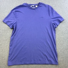 Calvin Klein Shirt Mens Medium Purple Short Sleeve Crewneck Pima Cotton Casual