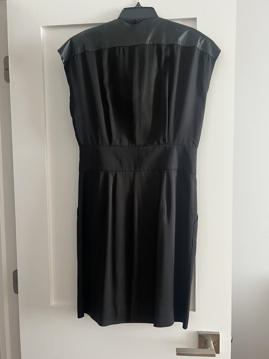 BEBE Little black Leather wrap dress medium | eBay