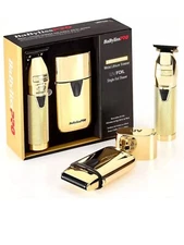 Babyliss PRO Gold Metal Trimmer & UV Single Foil Shaver FXLFHOLPKG - BRAND NEW