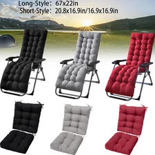 2-Styles In/Outdoor Deck Lounge Chair Cushion Tufted Rocking Recliner Padding