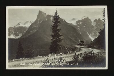 On auto road to Moraine Lake - Valley of Ten Peaks, Banff National- Old Photo