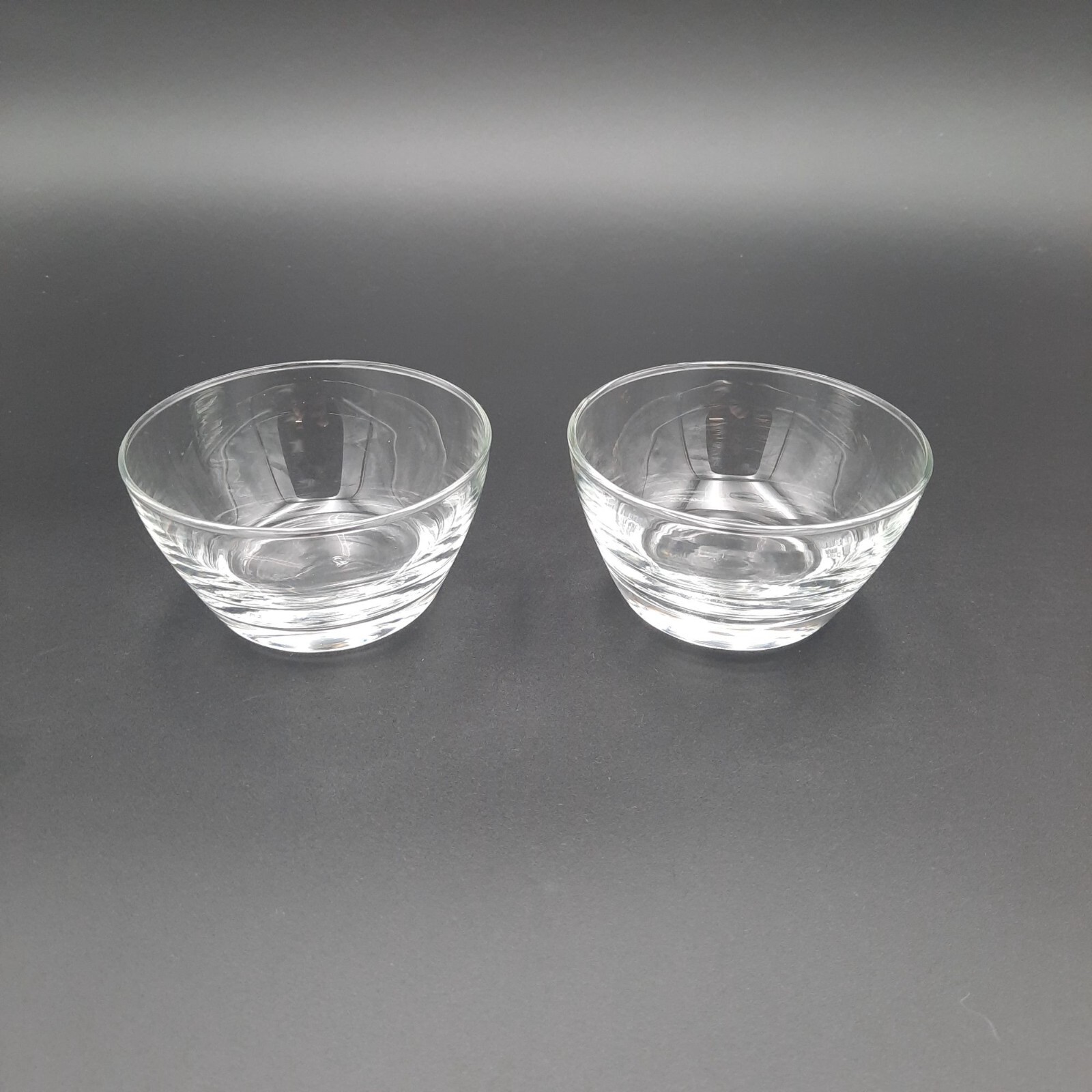 Vintage Libbey Custard Glass Bowls Set of 2 Clear 4 Inch 2.25 Inch Tall