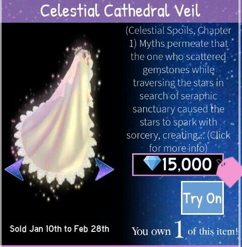 Celestial Cathedral Veil, Royale High Wiki