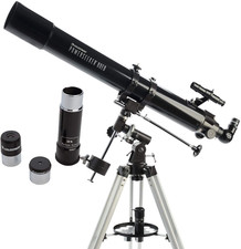 Manual German Equatorial Telescope for Beginners Compact and Portable Black