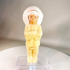 Vintage Celluloid Plastic 5.5  Native American Indian Chief Toy Figurine Hollow