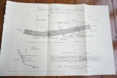 1963 Kings Langley London Midland Region Railway Track Map Diagram 