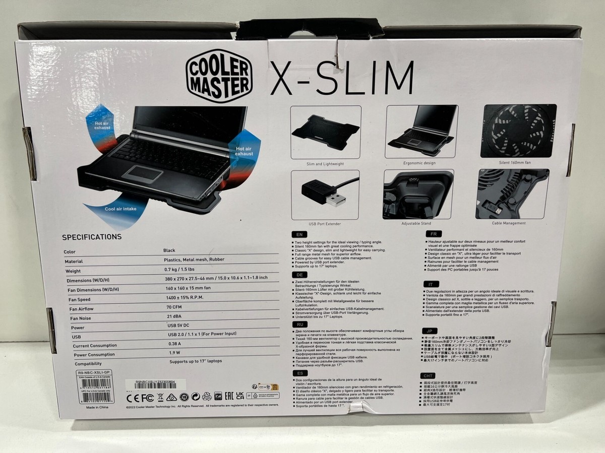 Cooler Master - R9-NBC-XSLI-GP - NotePal X-Slim Laptop Cooling Pad