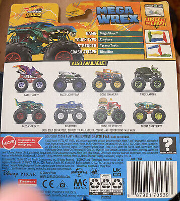 Hot Wheels Car MONSTER TRUCKS MEGA WREX Connect And Crash Car Collector  Edition Metal Diecast Model Cars Toys