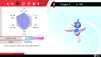 Pokemon Sword and Shield SWSH - Shiny 6IV Max EV Battle-Ready Porygon-Z