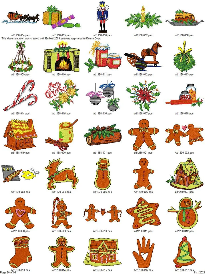 3000+ DISEÑOS DE MÁQUINA DE BORDAR NAVIDAD SURTIDOS PES BROTHER DST EN UNIDAD USB Foto 2 de 4