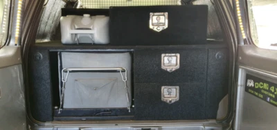 Patrol Rear Drawers Cargo Barrier Fridge Slide 50lt Water Tank