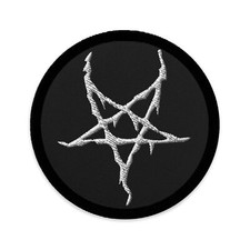 Black Metal Style Inverted Pentagram Embroidered Patch Satanic Ritual