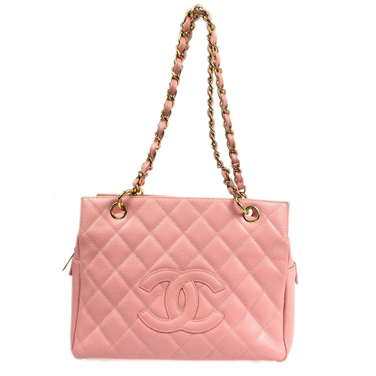 Chanel Gold Quilted Coated Canvas Paris-Biarritz Petite Shopping Tote Bag -  Yoogi's Closet