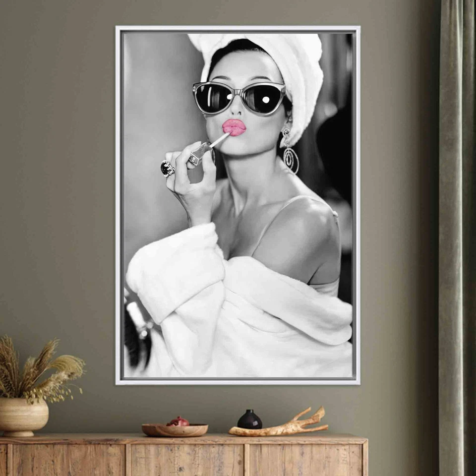 Arte estilo Audrey Hepburn, impresión en lienzo de maquillaje Audrey Hepburn, póster de Audrey, Foto 2 de 4