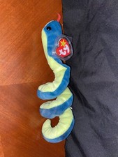 Ty Beanie Baby Hissy Snake 1997 Retired Vintage Plush Blue Green w/ Tag Protecto