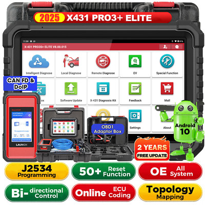LAUNCH X431 PRO3S+ ELITE PRO5 KFZ OBD2 Diagnosegerät ECU Coding Mit TOPOLOGY MAP