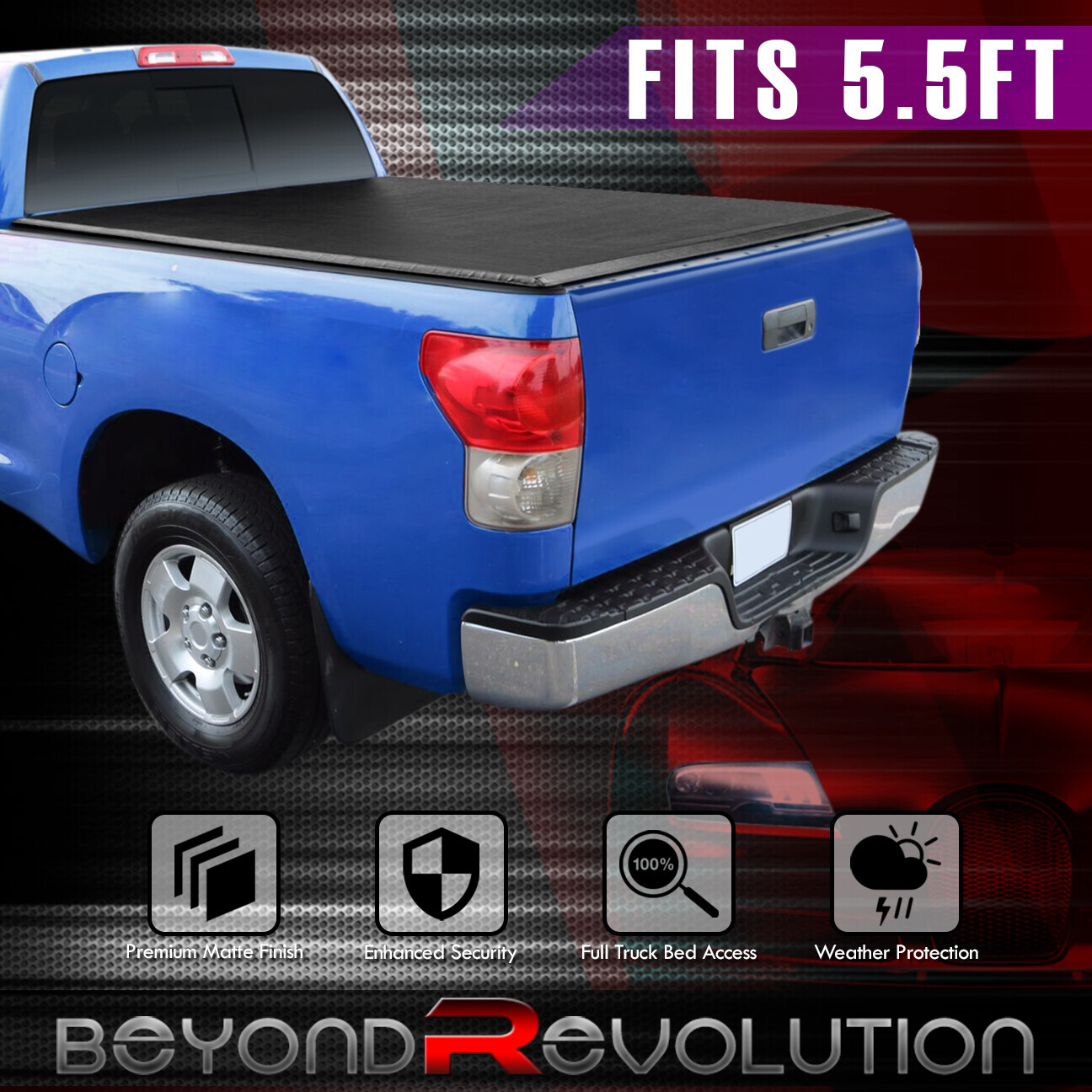 For 20072013 Tundra Pickup Fleetside 5'5" Bed Lock Soft Tri Fold