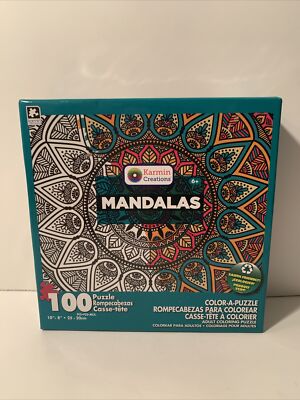 Karmin Creations Mandalas 100 Piece Puzzle. Color•A•Puzzle For Adults ...