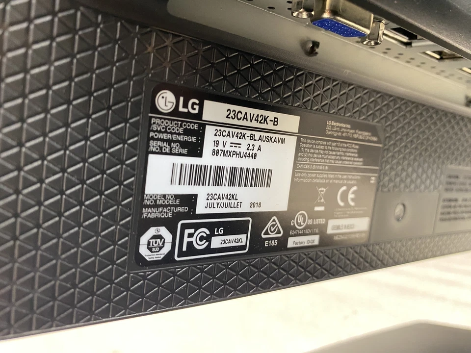 LG 23CAV42K-B Cloud V Series 1920x1080 23in Monitor USED TESTED - Image 3 of 4