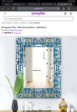 A brand new, still in the box mirror from Wayfair. Portuguese mirror with blue