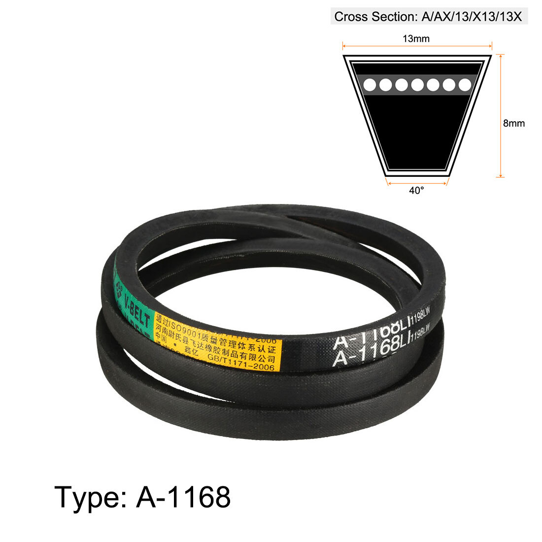 Uxcell A44 Drive V-Belts 44" Inner Length 13mm Width 8mm