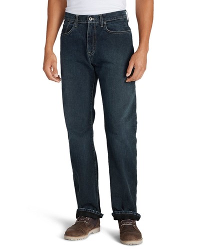 40 W x 32 L EDDIE BAUER Men's Fleece Lined Jeans Straight Fit DK Heritage - Picture 12 of 12